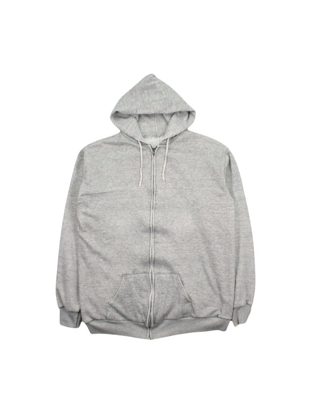 80s Thermal Lined Blank Zip Hoodie XL
